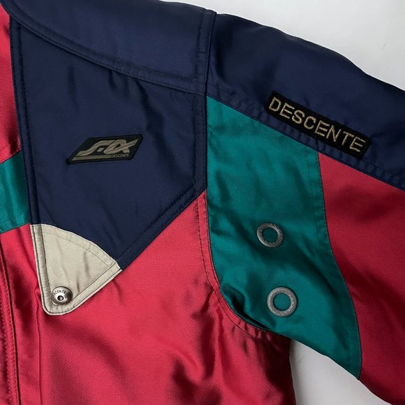 Descente Vintage Ski Winter Red Blue Green Retro Snowboard Jacket - Picture 17 of 17